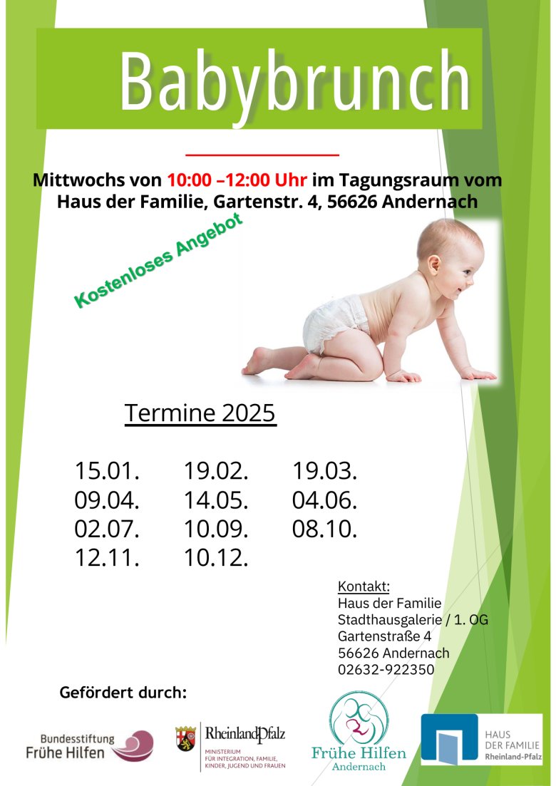 Mittwochs von 10:00 –12:00 Uhr im Tagungsraum vom Haus der Familie, Gartenstr. 4, 56626 Andernach - 1 Mittwochs von 10:00 –12:00 Uhr im Tagungsraum vom Haus der Familie, Gartenstr. 4, 56626 Andernach - 1