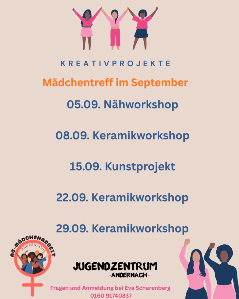 1505.09. Nähworkshop 08.09. Keramikworkshop 15.09. Kunstprojekt 22.09. Keramikworkshop 29.09. Keramikworkshop - 2